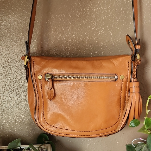 Cole Haan Handbags - LOW START Cole Haan Saddle Crossbody Bag in Tan Brown with Tassel